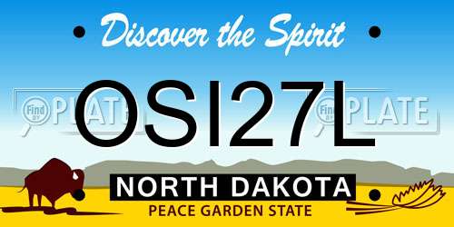 OSI27L North Dakota License Plate