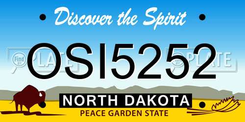 OSI5252 North Dakota License Plate
