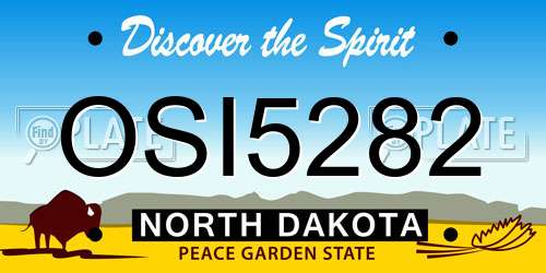 OSI5282 North Dakota License Plate