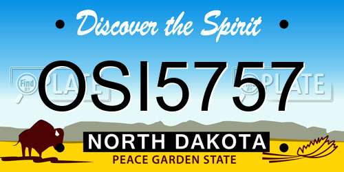 OSI5757 North Dakota License Plate