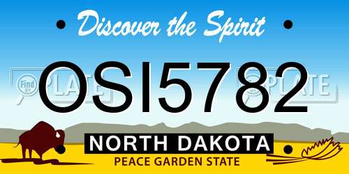 OSI5782 North Dakota License Plate
