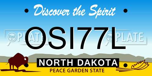 OSI77L North Dakota License Plate