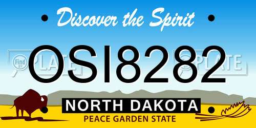 OSI8282 North Dakota License Plate