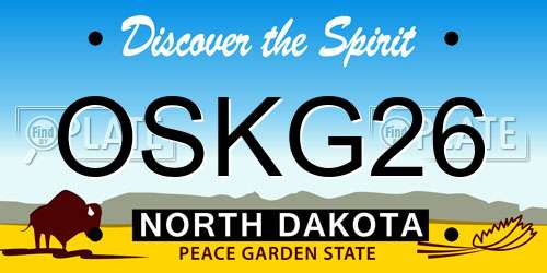 OSKG26 North Dakota License Plate
