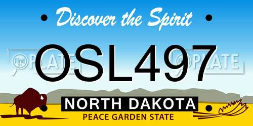OSL497 North Dakota License Plate