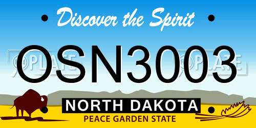 OSN3003 North Dakota License Plate