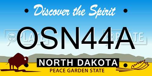 OSN44A North Dakota License Plate