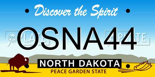 OSNA44 North Dakota License Plate