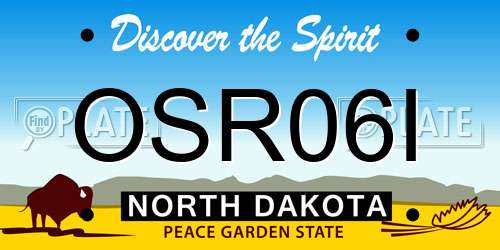 OSR06I North Dakota License Plate
