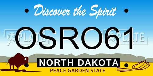 OSRO61 North Dakota License Plate