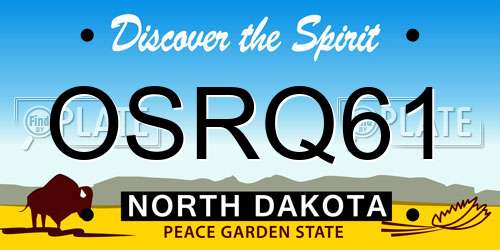 OSRQ61 North Dakota License Plate