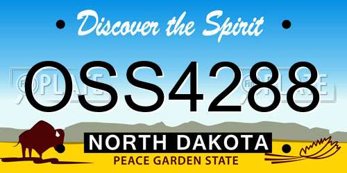 OSS4288 North Dakota License Plate