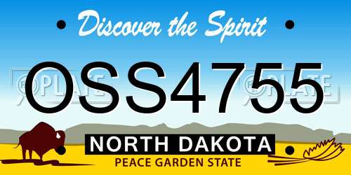 OSS4755 North Dakota License Plate
