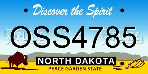 OSS4785 North Dakota License Plate