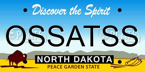 OSSATSS North Dakota License Plate