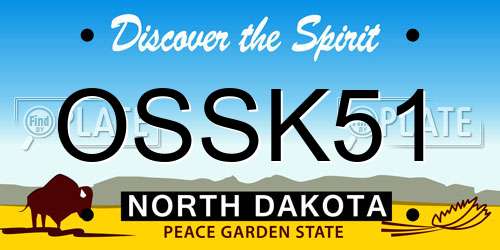 OSSK51 North Dakota License Plate
