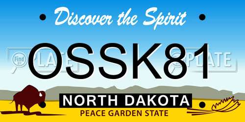 OSSK81 North Dakota License Plate