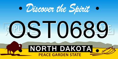 OST0689 North Dakota License Plate