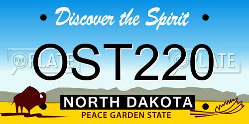 OST220 North Dakota License Plate