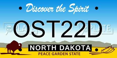 OST22D North Dakota License Plate