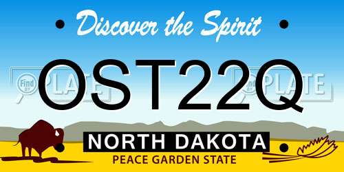 OST22Q North Dakota License Plate