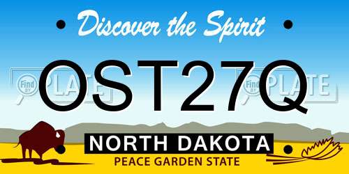 OST27Q North Dakota License Plate