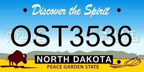 OST3536 North Dakota License Plate