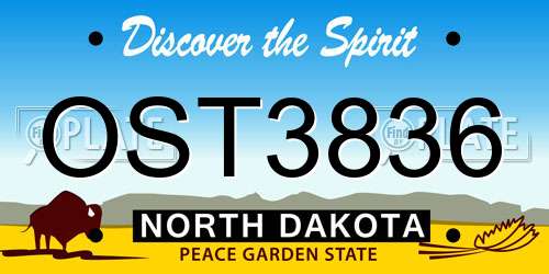OST3836 North Dakota License Plate