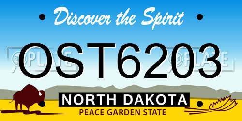 OST6203 North Dakota License Plate