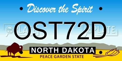 OST72D North Dakota License Plate