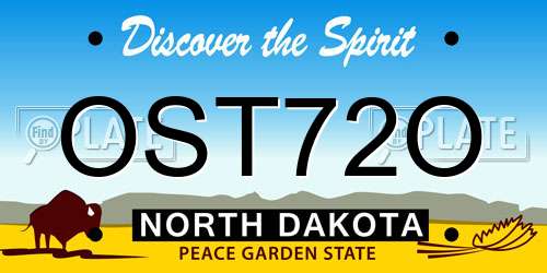 OST72O North Dakota License Plate