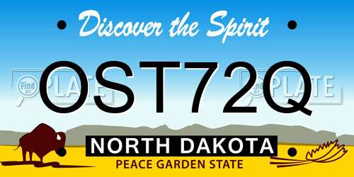 OST72Q North Dakota License Plate