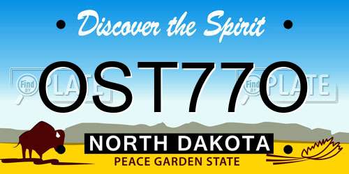 OST77O North Dakota License Plate