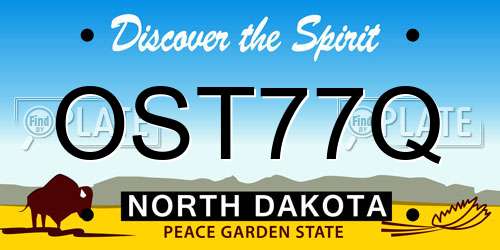 OST77Q North Dakota License Plate