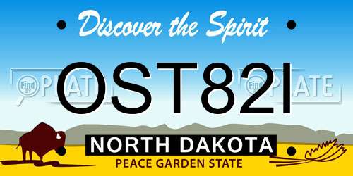 OST82I North Dakota License Plate