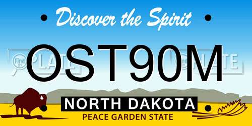 OST90M North Dakota License Plate