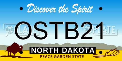 OSTB21 North Dakota License Plate