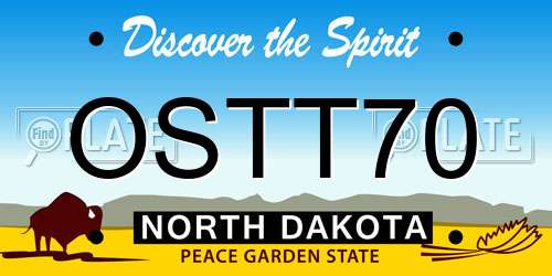 OSTT70 North Dakota License Plate