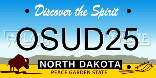 OSUD25 North Dakota License Plate