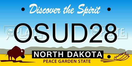 OSUD28 North Dakota License Plate