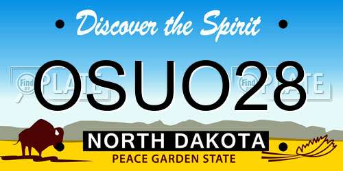 OSUO28 North Dakota License Plate