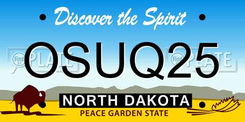 OSUQ25 North Dakota License Plate