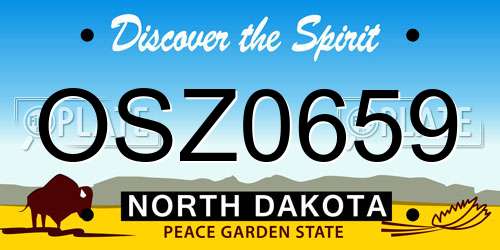 OSZ0659 North Dakota License Plate