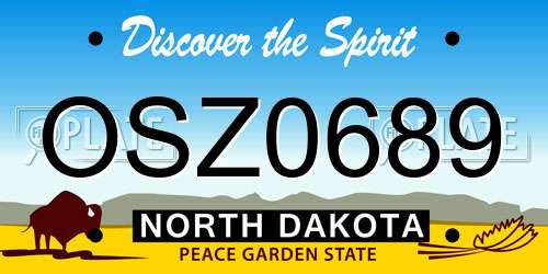 OSZ0689 North Dakota License Plate