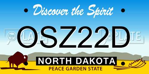 OSZ22D North Dakota License Plate