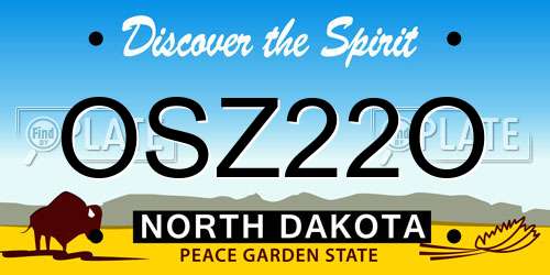 OSZ22O North Dakota License Plate