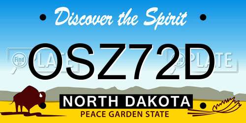 OSZ72D North Dakota License Plate