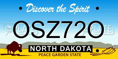 OSZ72O North Dakota License Plate