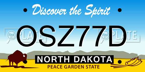 OSZ77D North Dakota License Plate