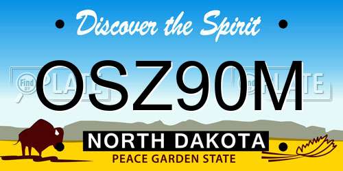 OSZ90M North Dakota License Plate